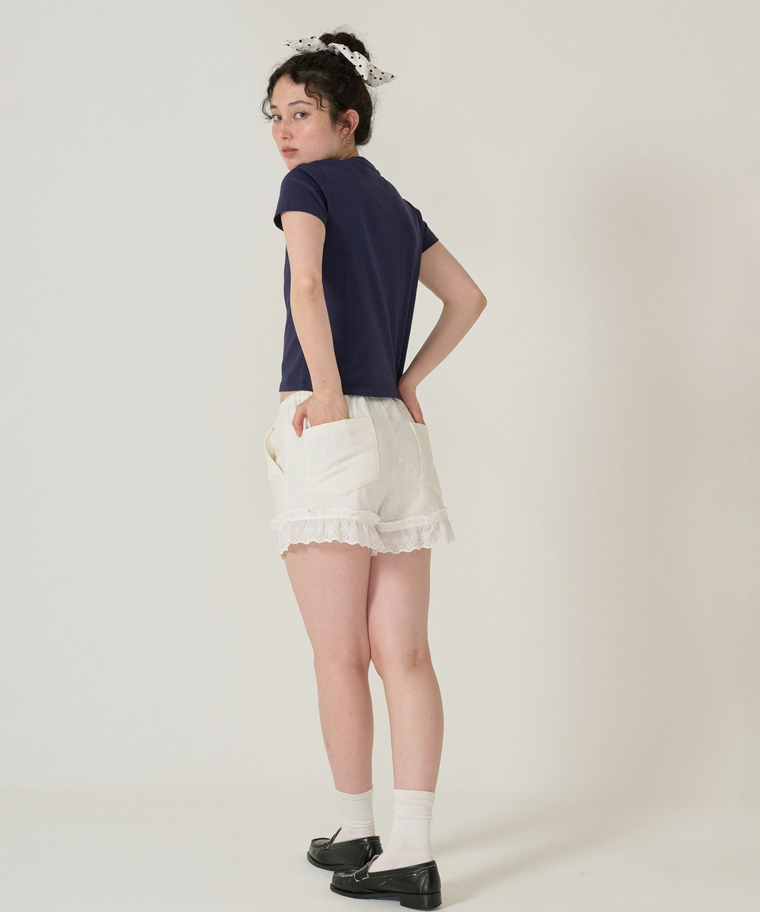 レース付き ショートパンツ TINA：JOJUN 全2色｜tnj721-1071【3