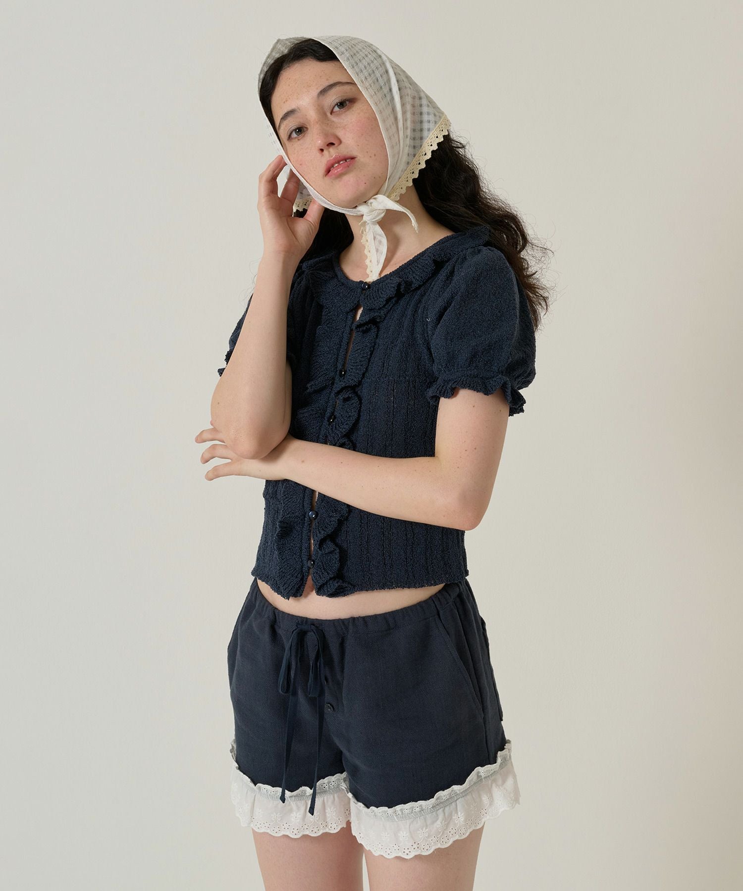 レース付き ショートパンツ TINA：JOJUN 全2色｜tnj721-1071【3