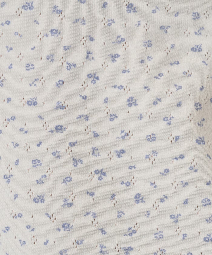 ワンピース/花柄/半袖/ホワイト