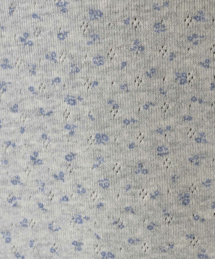 ワンピース/花柄/半袖/グレー