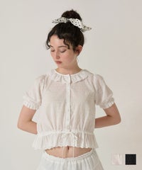 ブラウス/半袖/トップス/ホワイト