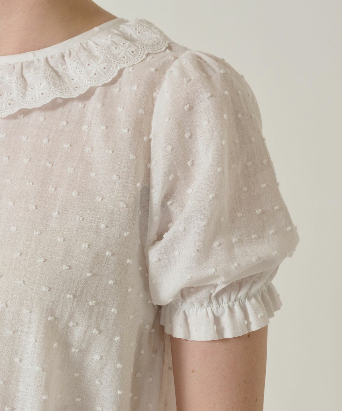 ブラウス/半袖/トップス/ホワイト