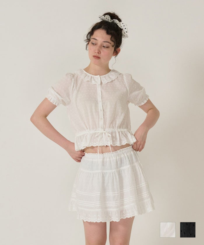 レース/スカート/ミニスカート/ホワイト