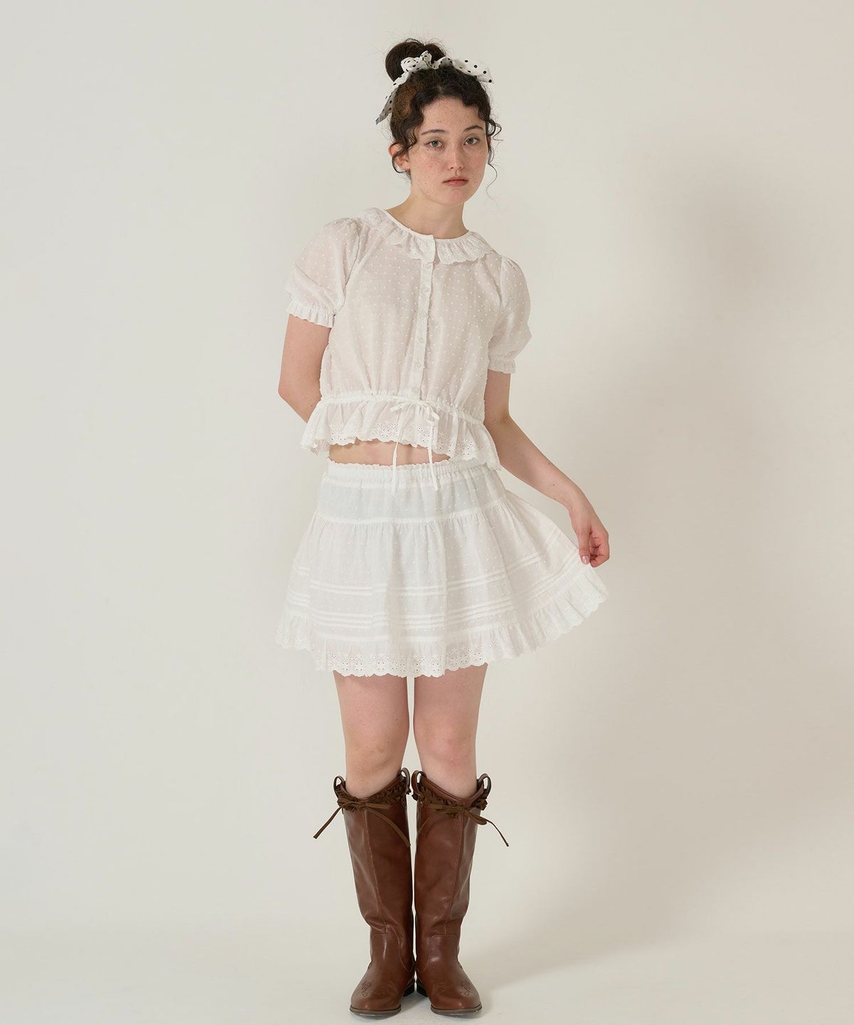 レース/スカート/ミニスカート/ホワイト