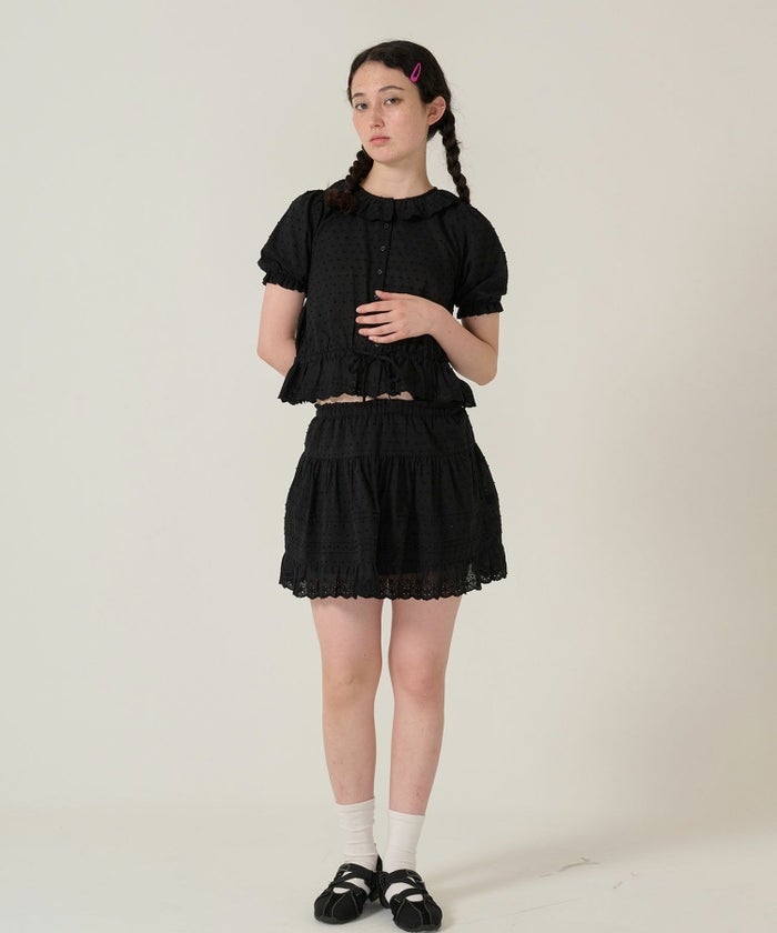 レース/スカート/ミニスカート/ブラック