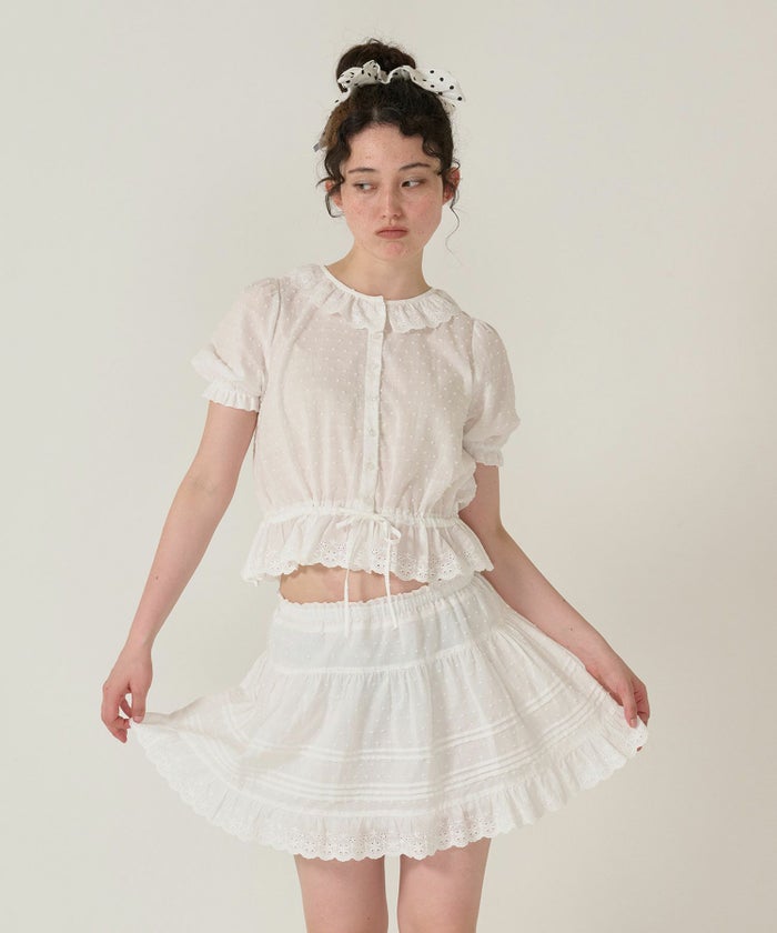 レース/スカート/ミニスカート/ホワイト