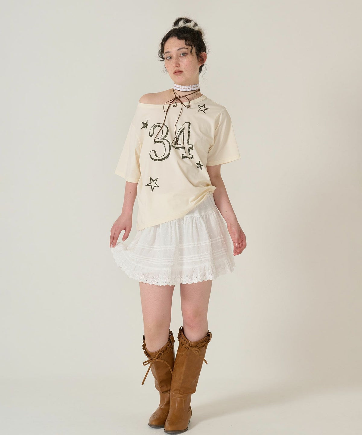 レース/スカート/ミニスカート/ホワイト