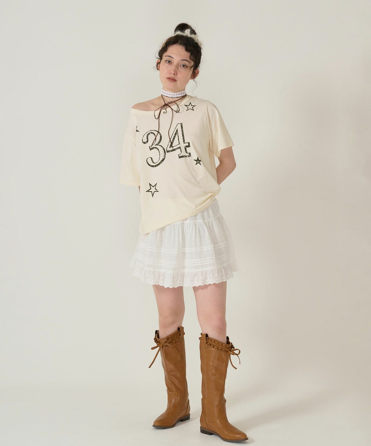 レース/スカート/ミニスカート/ホワイト