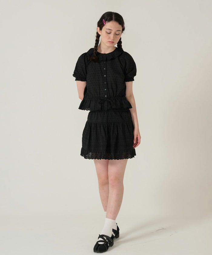 レース/スカート/ミニスカート/ブラック