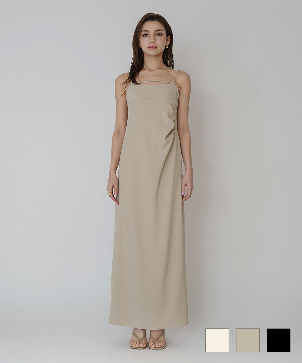 紐アレンジ キャミソール ワンピース KINO THE KEI 全3色｜ktk321-0039【1】 紐アレンジ キャミソール ワンピース KINO THE KEI