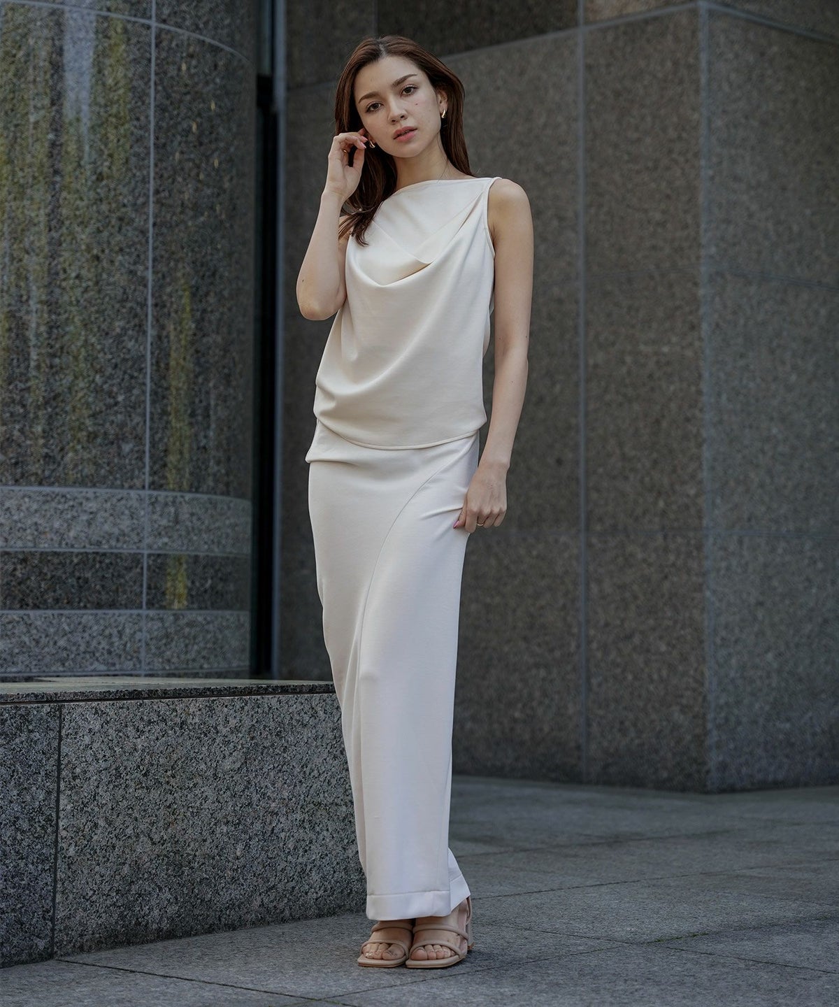 マルチ ウェイ ドレープ スカート （ セットアップ可 ） KINO THE KEI