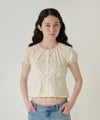 トップス/ブラウス/半袖/刺繍/クリーム