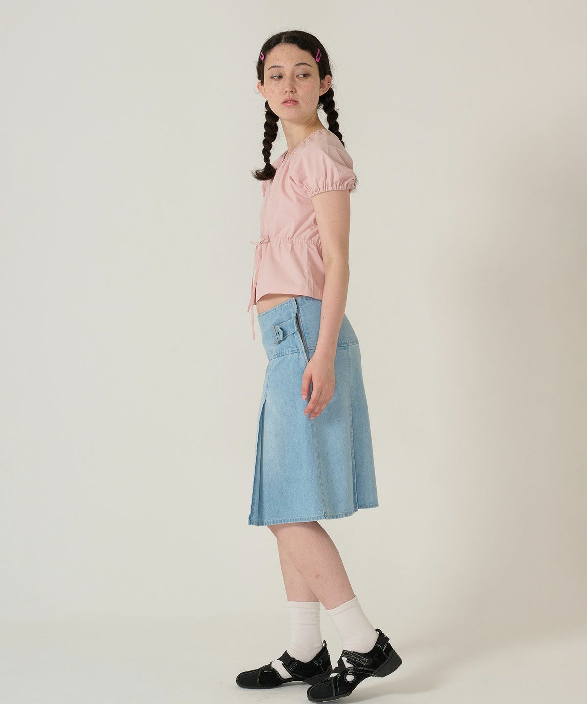 トップス/ブラウス/半袖/刺繍/ピンク