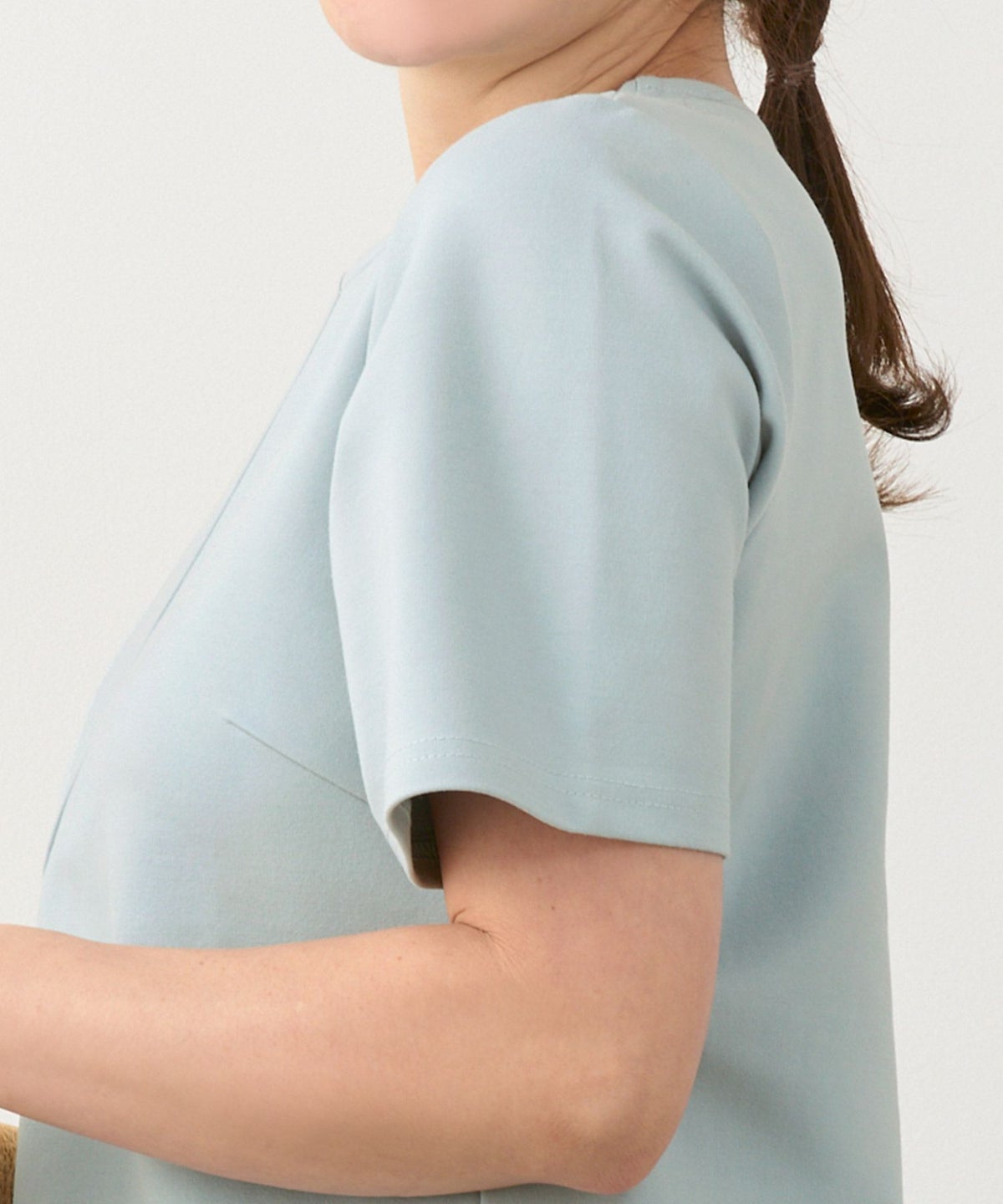 手洗い可ラウンドネックフレアティアードおしゃれフェミニンナチュラル上品大人可愛いきれいめ体型カバー半袖夏ジョイントスペース