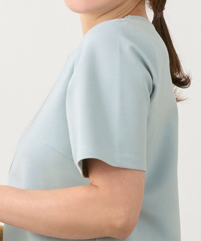 手洗い可ラウンドネックフレアティアードおしゃれフェミニンナチュラル上品大人可愛いきれいめ体型カバー半袖夏ジョイントスペース