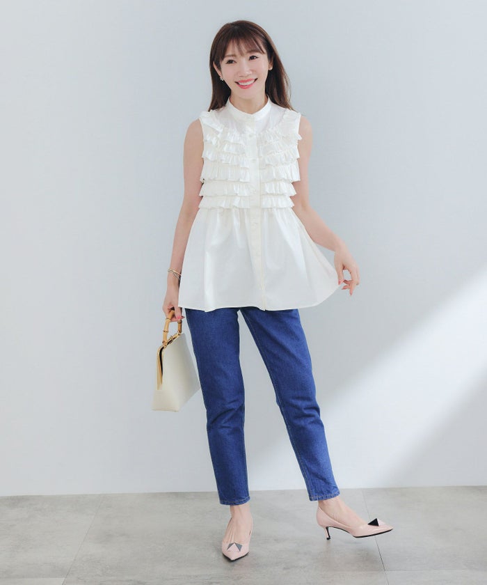 手洗い可ラウンドヘム上品きれいめエレガントフォーマルオフィスカジュアルフェミニン体型カバージョイントスペース