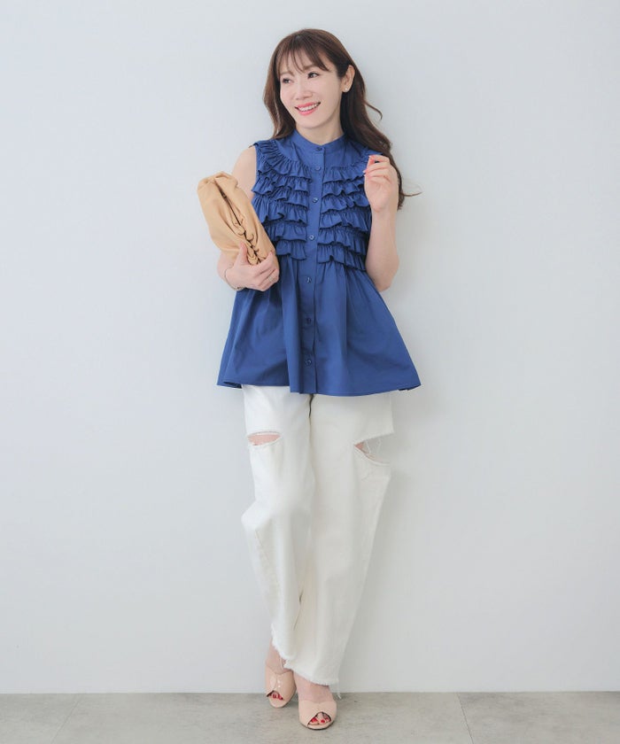 手洗い可ラウンドヘム上品きれいめエレガントフォーマルオフィスカジュアルフェミニン体型カバージョイントスペース