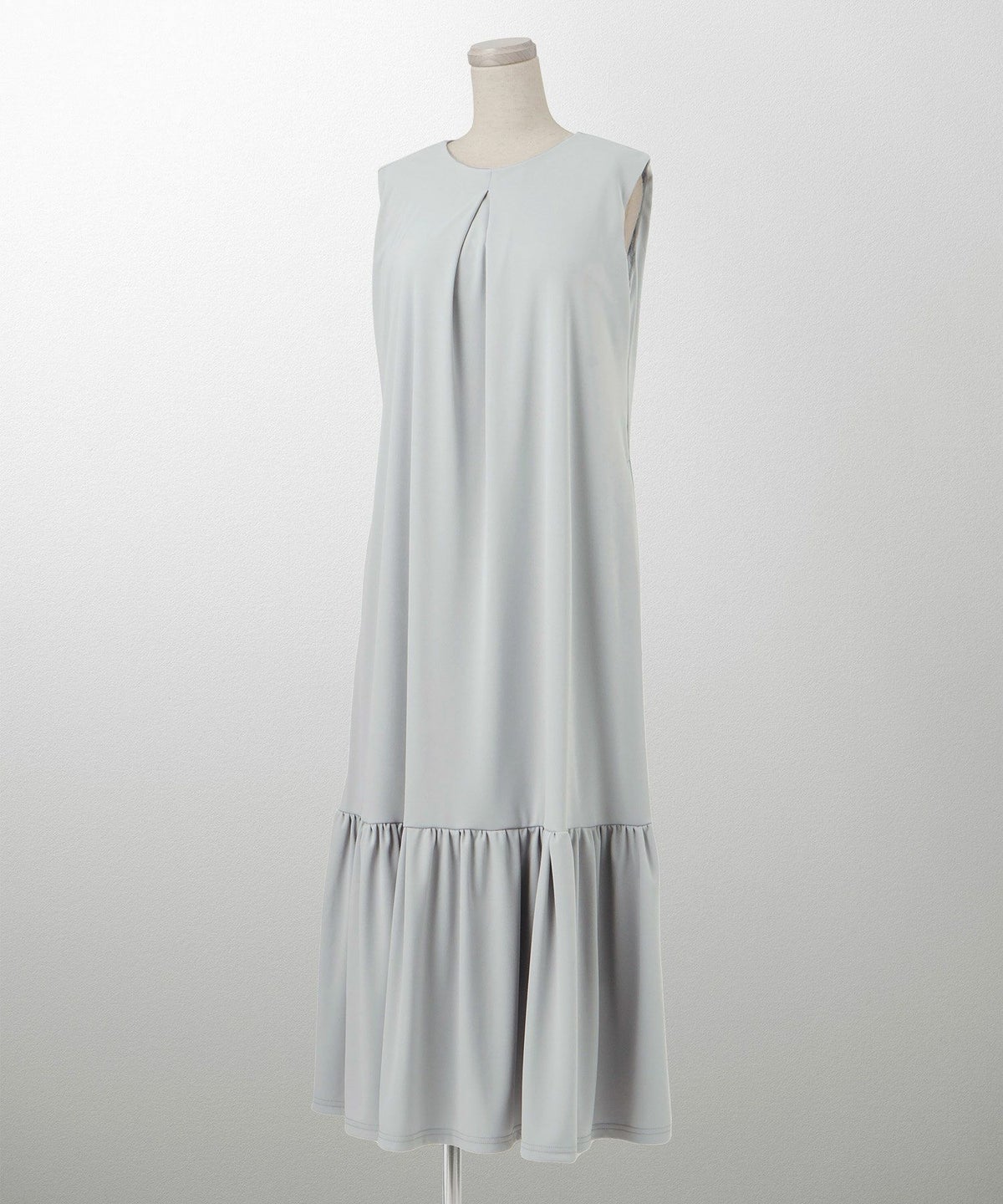 レディース マキシワンピース カップ付き インナー ノースリーブ ホワイト サックス ブラック S M