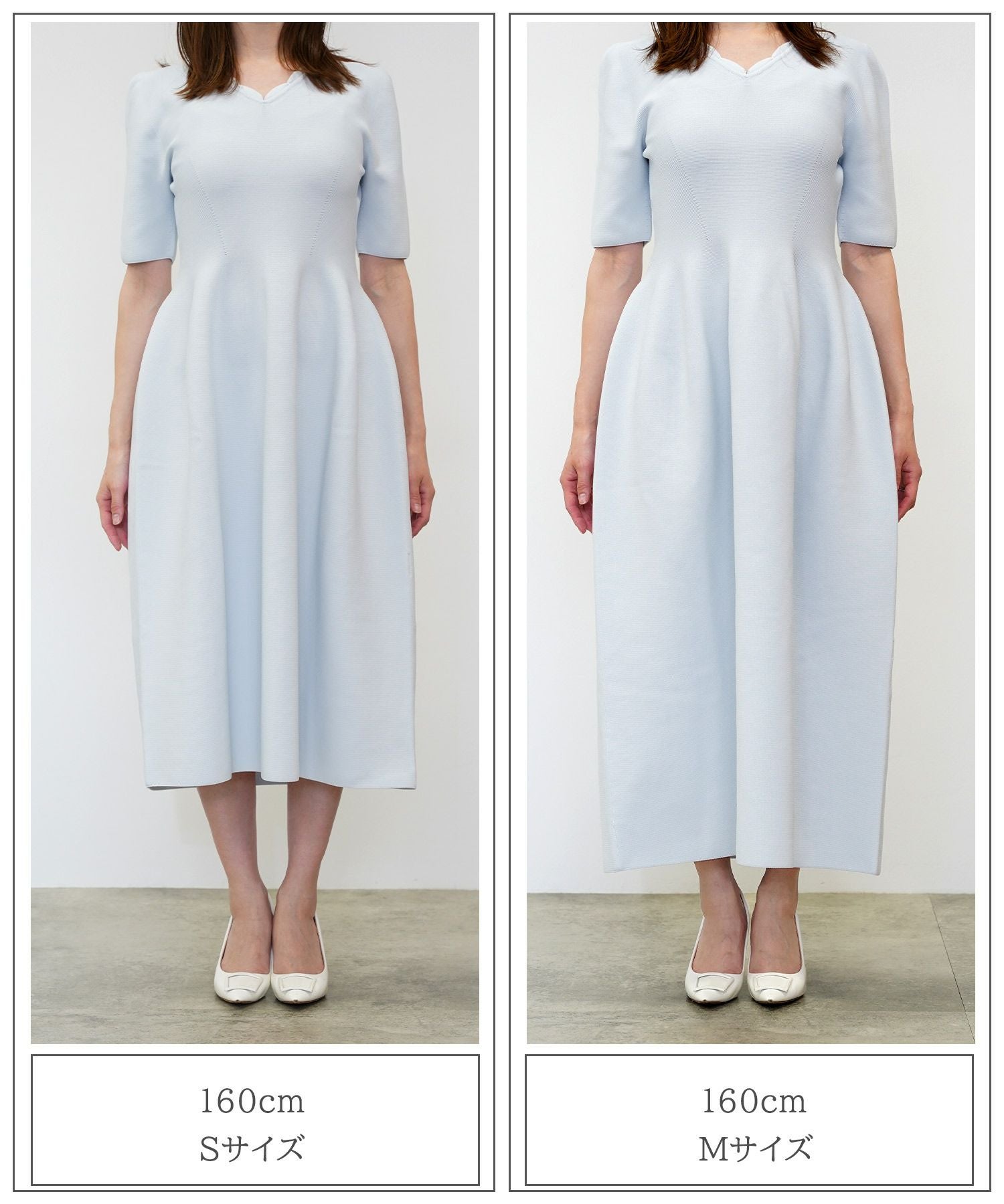 スカラップネック ホールガーメント ニット ワンピース HUIT 全3色