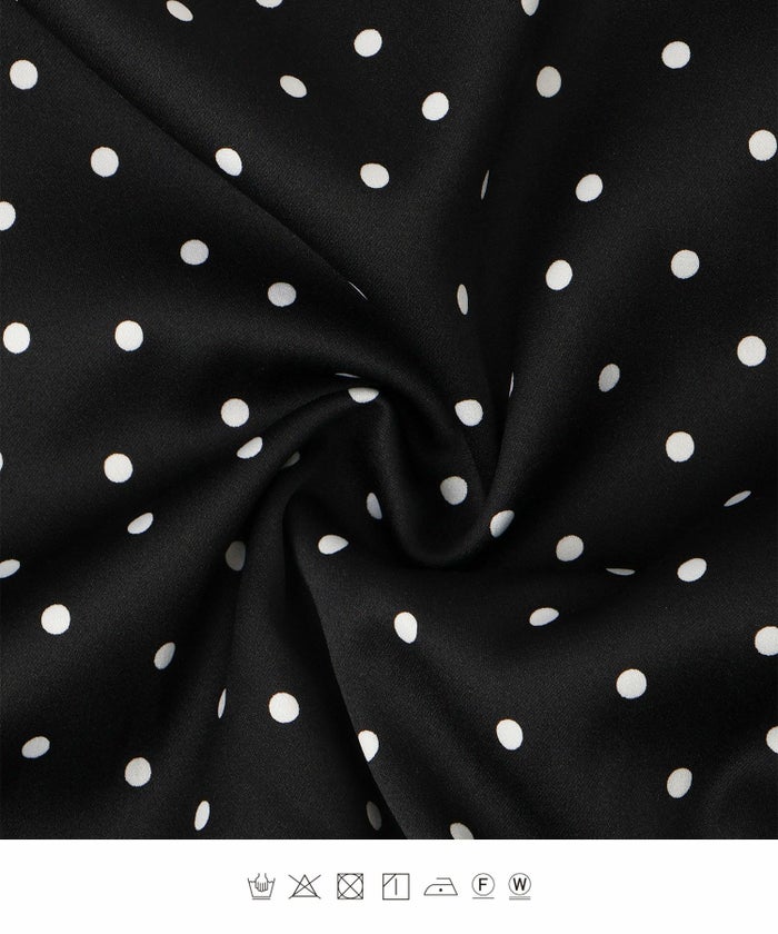 レディース ブラウス 2way ドット ペプラム きれいめ 洗える ホワイト ブラック