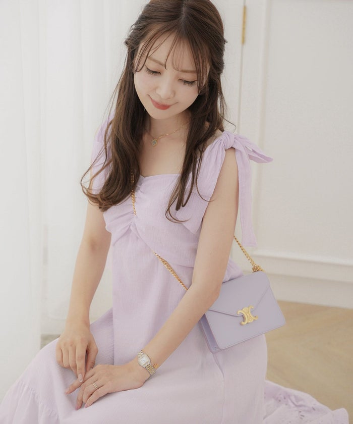 レディース/ワンピース/コットンワンピース/レースワンピース/花柄/春/夏/秋/レイヤード/ノースリーブ/キャミワンピース/ラベンダー/ミント/ピンクベージュ/ホワイト/可愛い/上品/フェミニン/カジュアル/エレガント/ヘルシー/綿/レース/ゴム入り