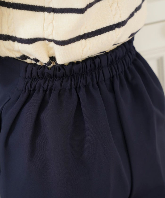 レディース/ボトムス/パンツ/ワイドパンツ/マリンパンツ/ゴールド/ボタン/ポケット/美脚/脚長/体型カバー/フルレングス/オールシーズン/夏/春/秋/冬/センタープレス/タック/ハイウエスト/アイボリー/ピンクベージュ/ネイビー