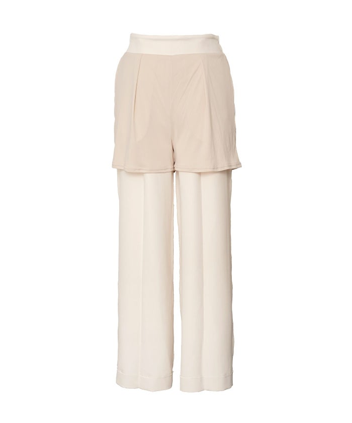 レディース/ボトムス/パンツ/ワイドパンツ/マリンパンツ/ゴールド/ボタン/ポケット/美脚/脚長/体型カバー/フルレングス/オールシーズン/夏/春/秋/冬/センタープレス/タック/ハイウエスト/アイボリー/ピンクベージュ/ネイビー