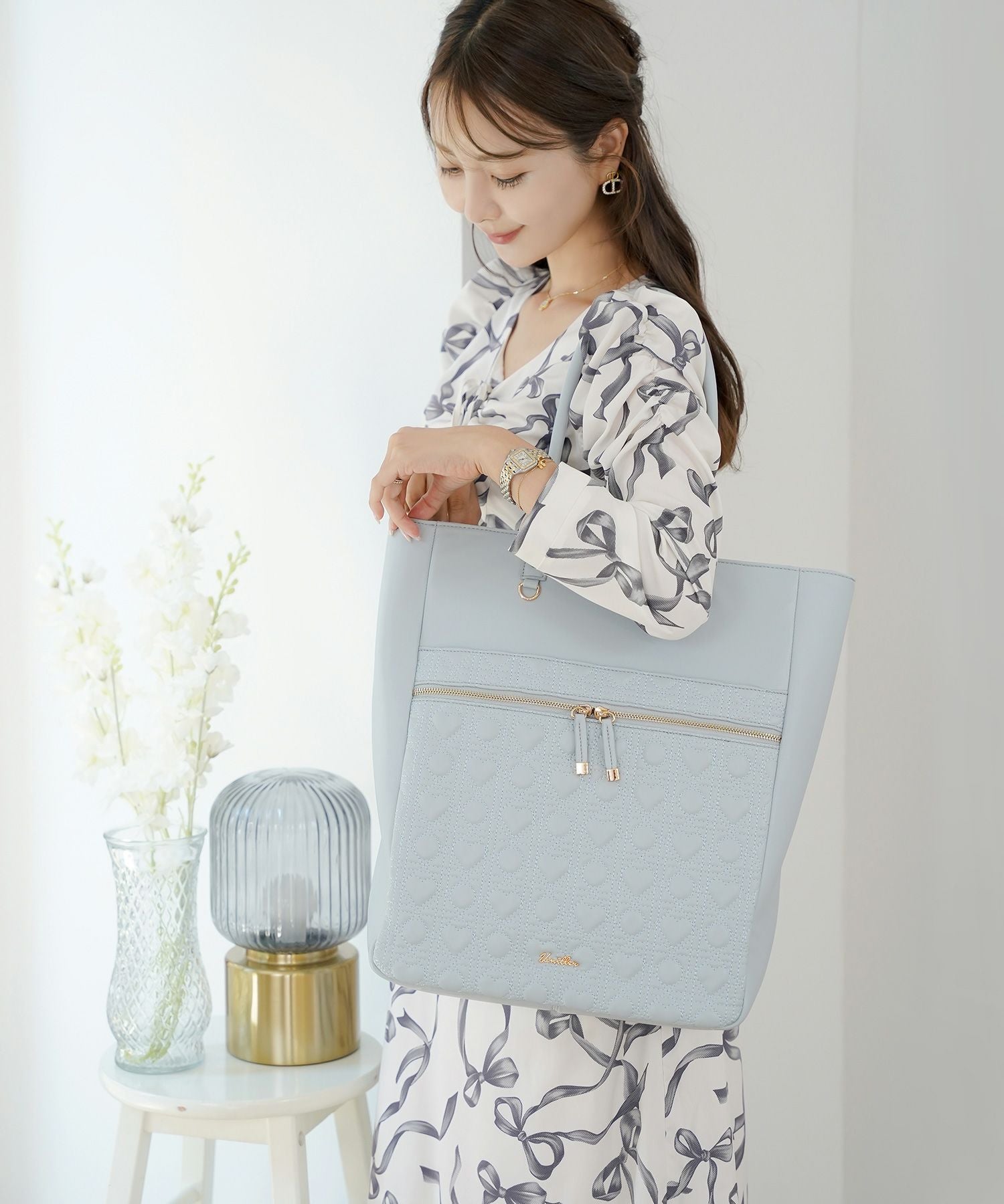 オリジナル ハートキルティング キャリーオン ビッグ トートバッグ le