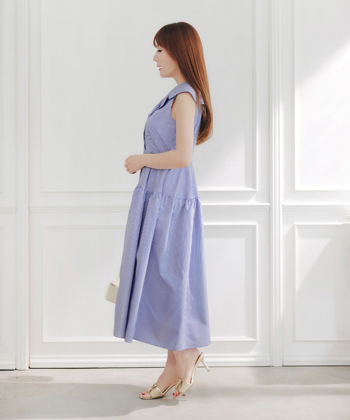 手洗い可上品きれいめ柄体型カバー大人可愛いオフィスカジュアルフェニミンオフィス白黒ジョイントスペース