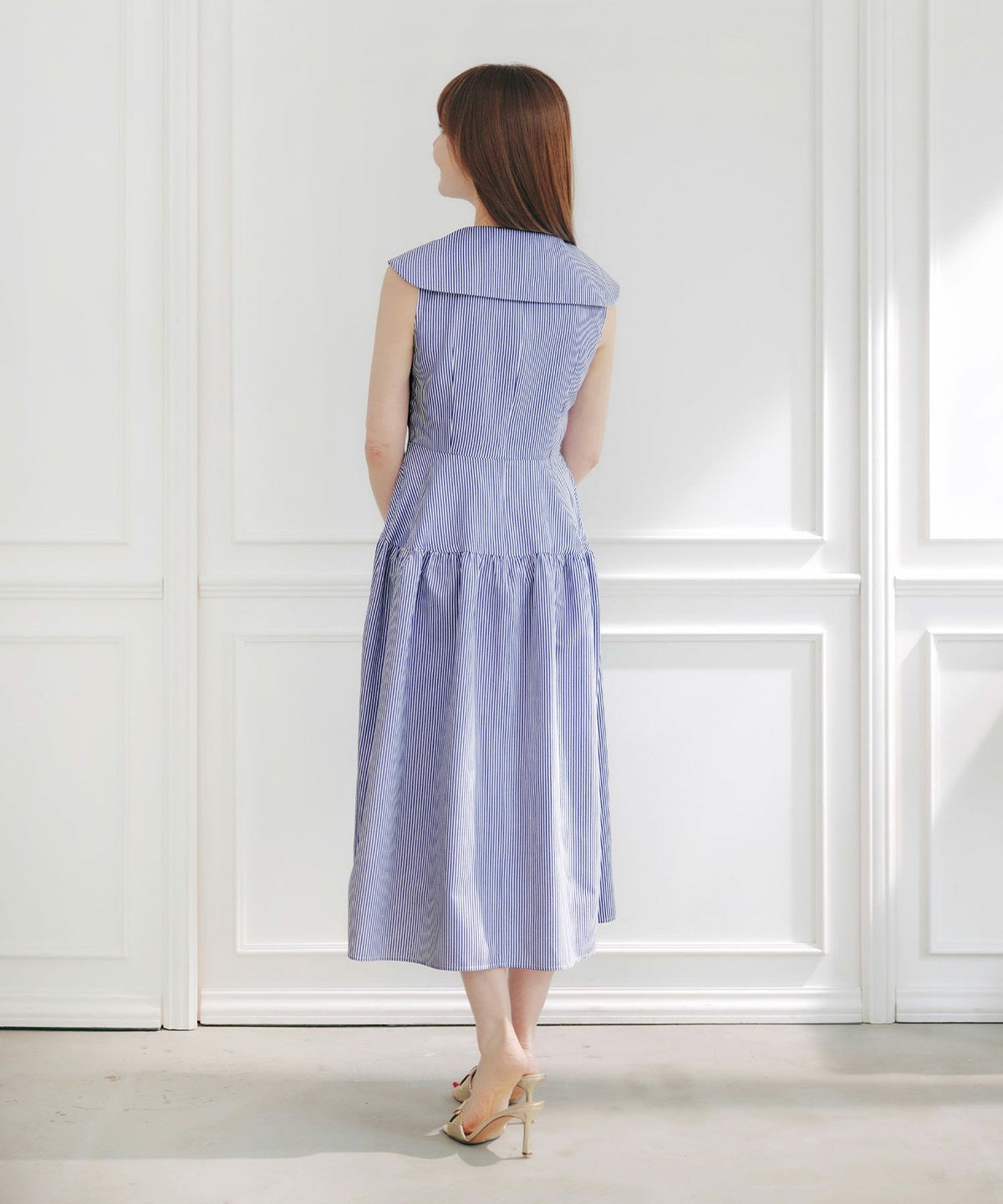 手洗い可上品きれいめ柄体型カバー大人可愛いオフィスカジュアルフェニミンオフィス白黒ジョイントスペース