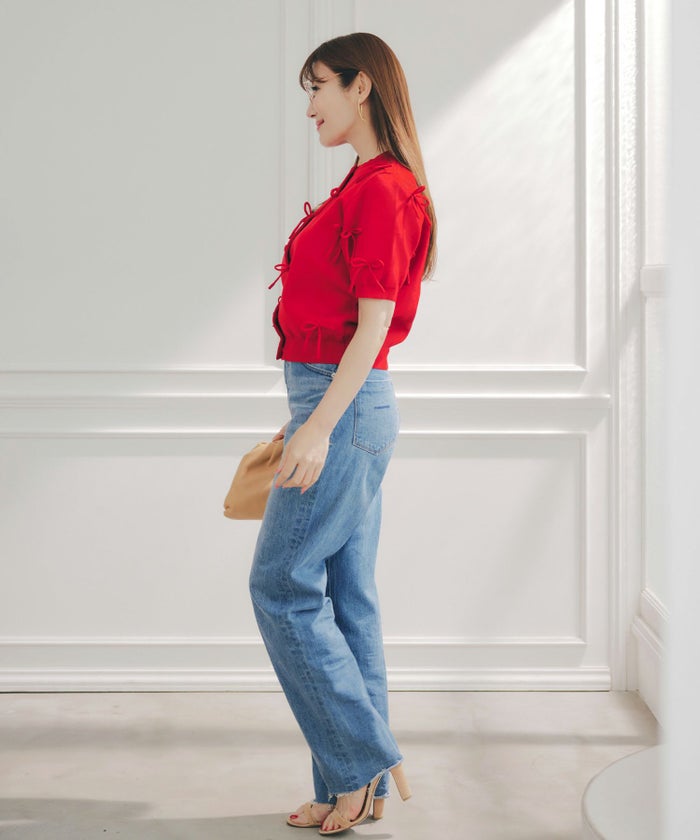 手洗い可ラウンドネック裾リブおしゃれフェミニン上品大人可愛いきれいめ大人カジュアルくるみ釦ジョイントスペース