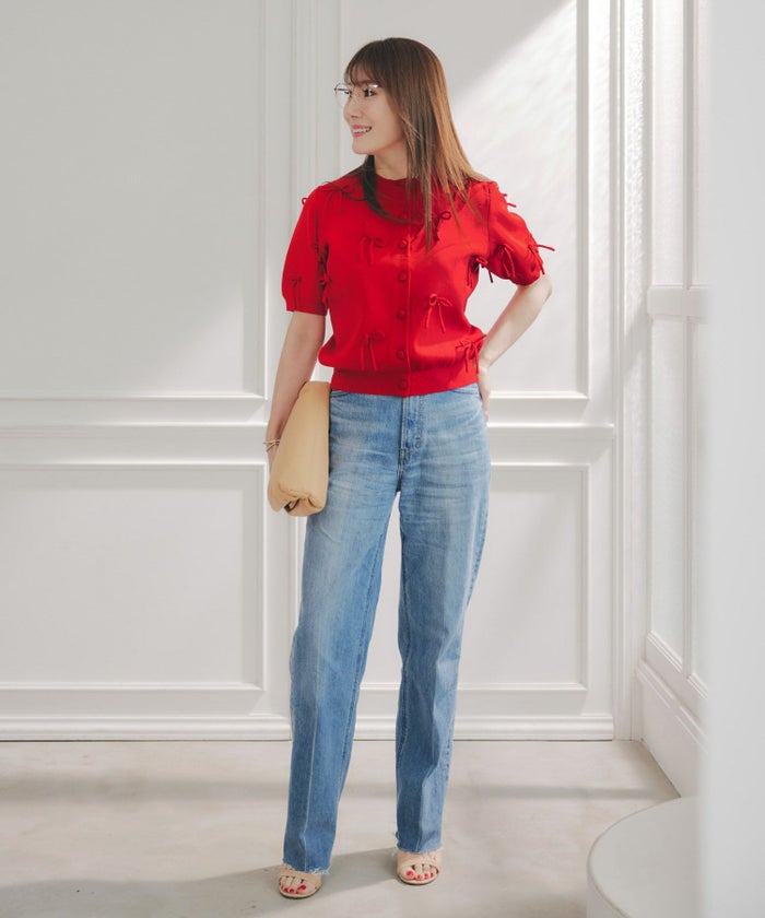 手洗い可ラウンドネック裾リブおしゃれフェミニン上品大人可愛いきれいめ大人カジュアルくるみ釦ジョイントスペース