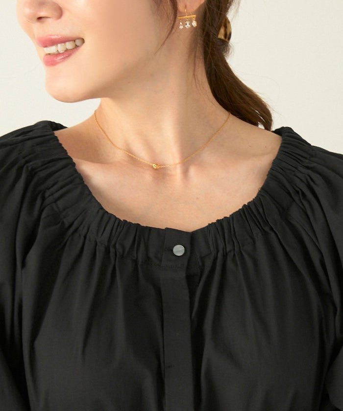 セレクト上品きれいめボリュームスリーブフリーサイズオフィスカジュアルフェミニンシンプルゆったり体型カバージョイントスペース