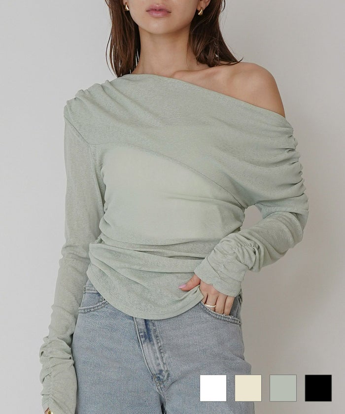 アシンメトリー ドレープ プルオーバー KINO THE KEI 全4色｜ktk521-0086【1】 アシンメトリー ドレープ プルオーバー KINO THE KEI