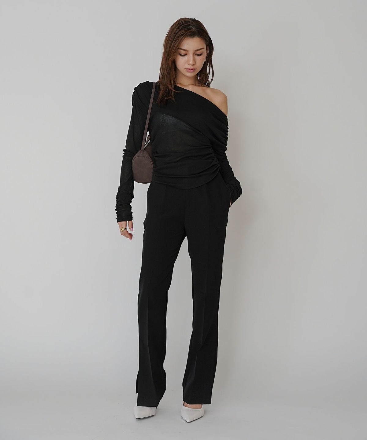 アシンメトリー ドレープ プルオーバー KINO THE KEI 全4色｜ktk521-0086【1】