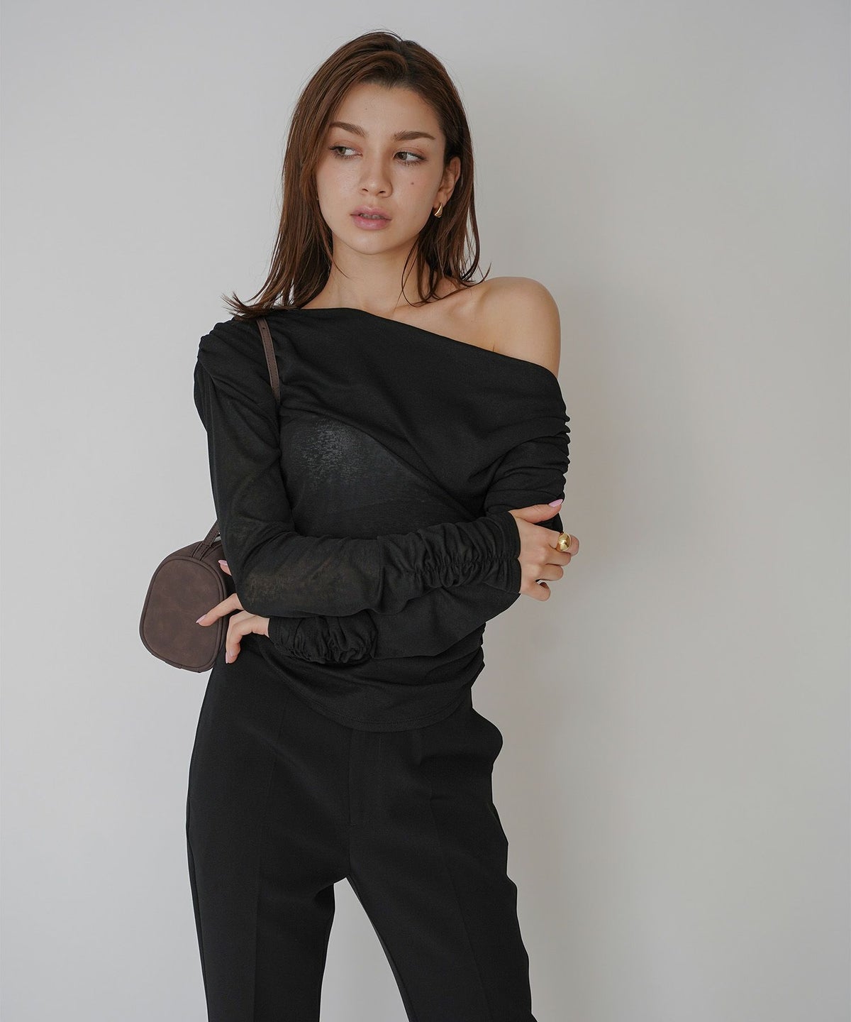 アシンメトリー ドレープ プルオーバー KINO THE KEI 全4色｜ktk521-0086【1】