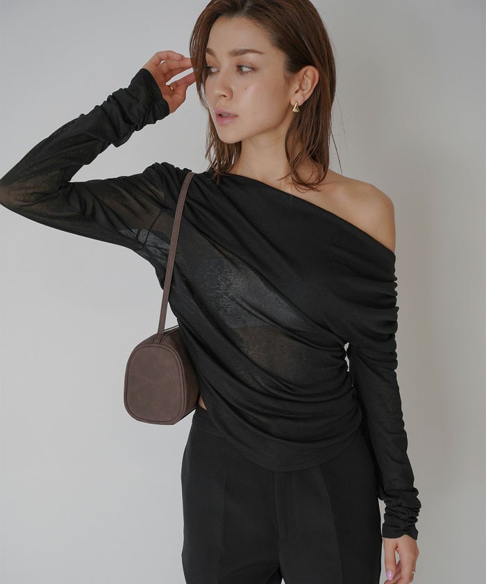 アシンメトリー ドレープ プルオーバー KINO THE KEI 全4色｜ktk521-0086【1】