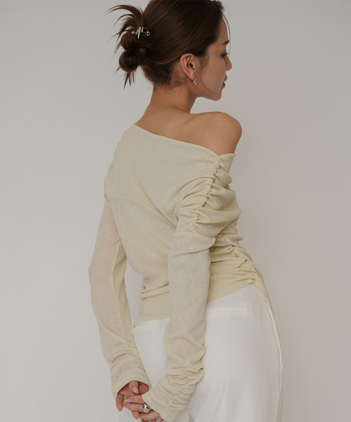 アシンメトリー ドレープ プルオーバー KINO THE KEI 全4色｜ktk521-0086【1】