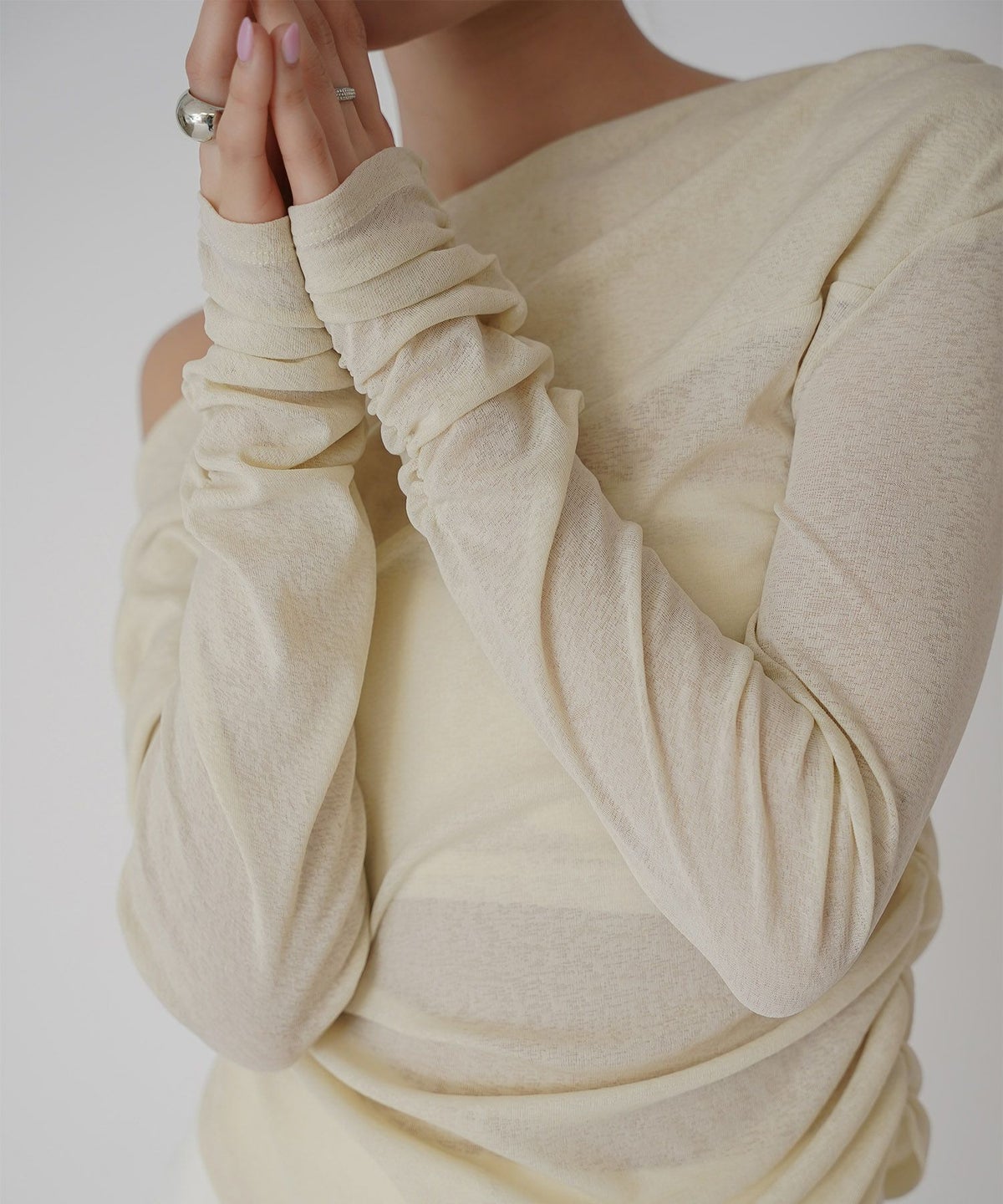 アシンメトリー ドレープ プルオーバー KINO THE KEI 全4色｜ktk521-0086【1】