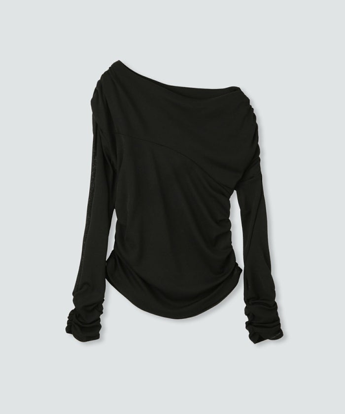 アシンメトリー ドレープ プルオーバー KINO THE KEI 全4色｜ktk521-0086【1】