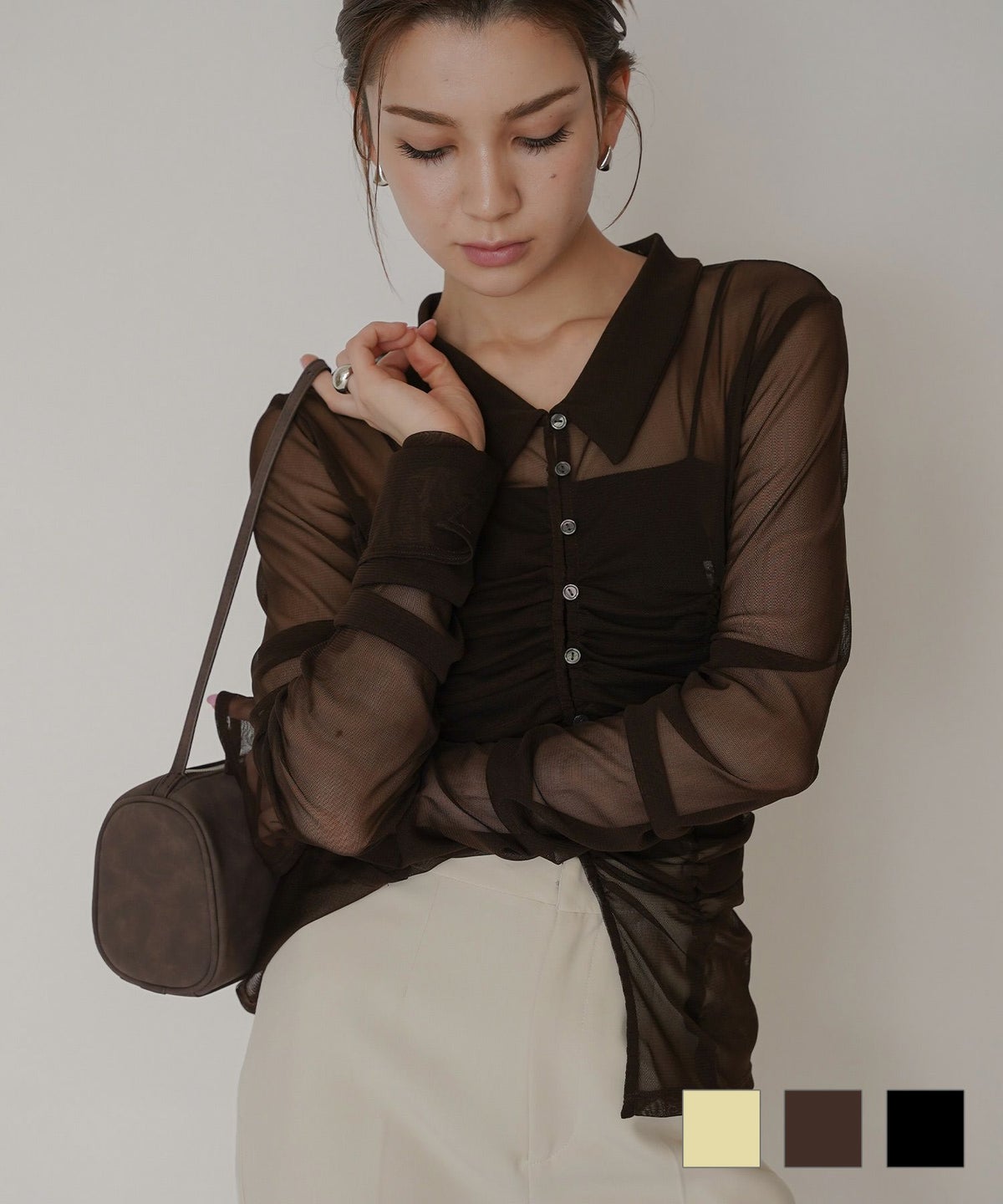 シアー ストレッチ シャーリング カーデ KINO THE KEI 全3色｜ktk821-0084【1】 シアー ストレッチ シャーリング カーデ KINO THE KEI