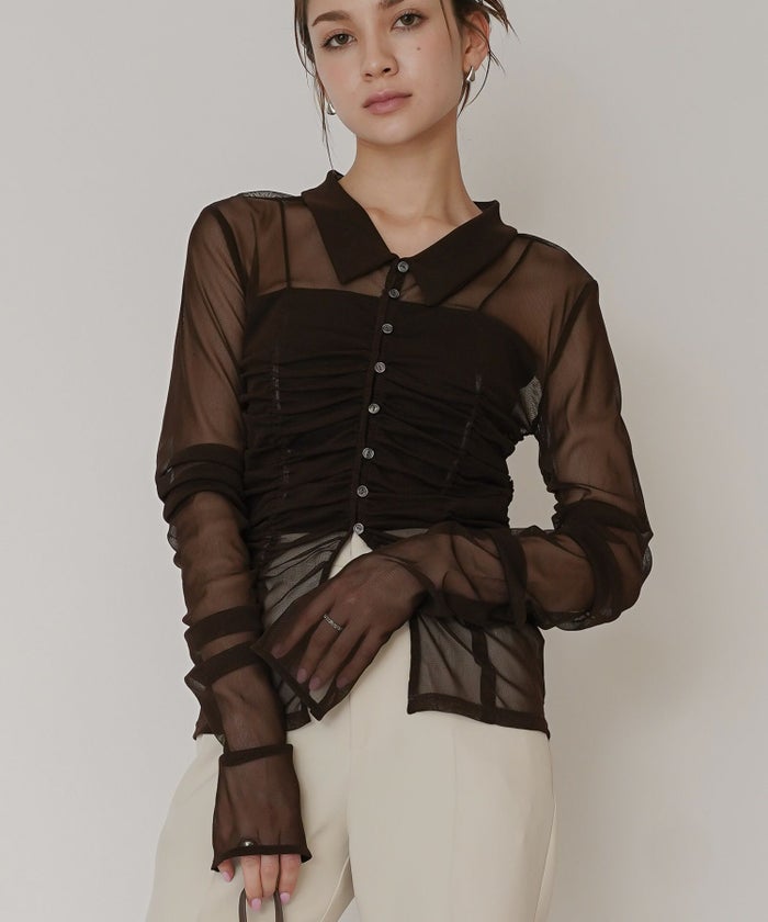 シアー ストレッチ シャーリング カーデ KINO THE KEI 全3色｜ktk821-0084