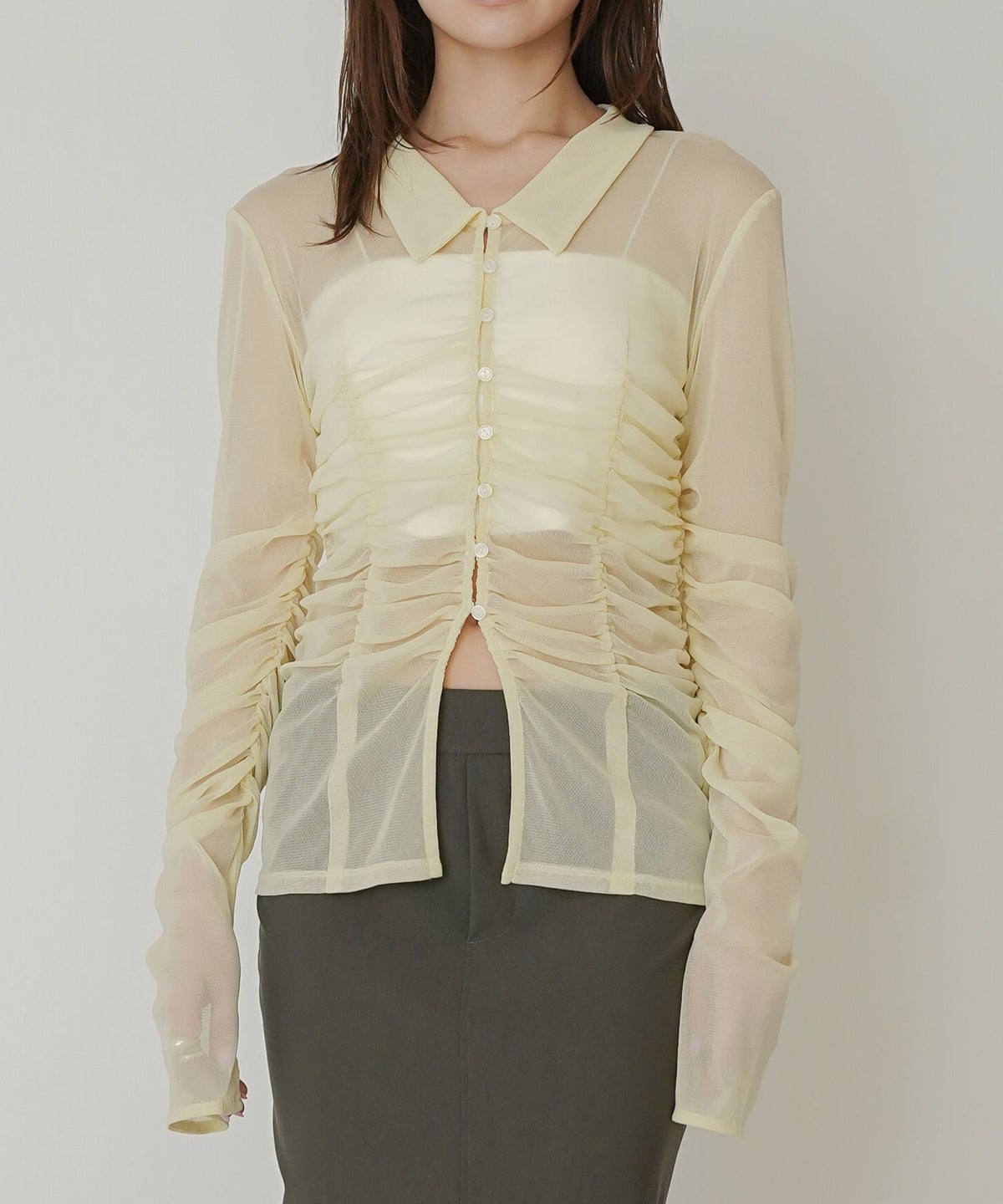 シアー ストレッチ シャーリング カーデ KINO THE KEI 全3色｜ktk821-0084