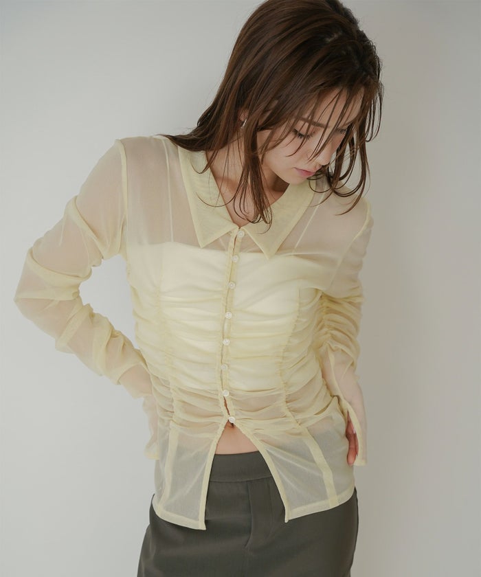 シアー ストレッチ シャーリング カーデ KINO THE KEI 全3色｜ktk821-0084