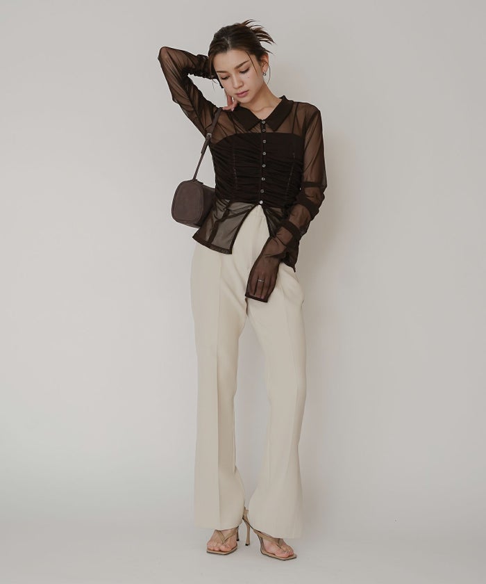 シアー ストレッチ シャーリング カーデ KINO THE KEI 全3色｜ktk821-0084