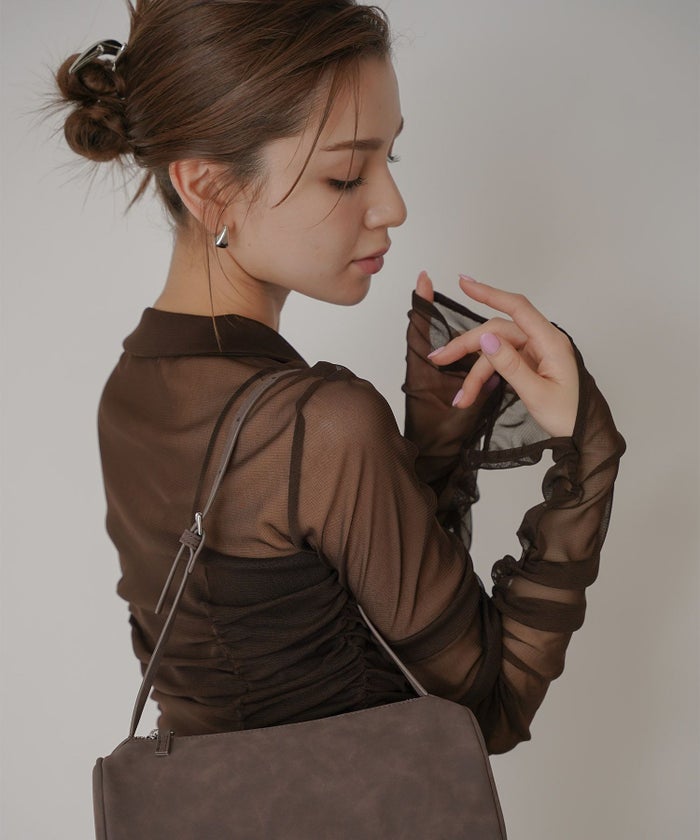 シアー ストレッチ シャーリング カーデ KINO THE KEI 全3色｜ktk821-0084