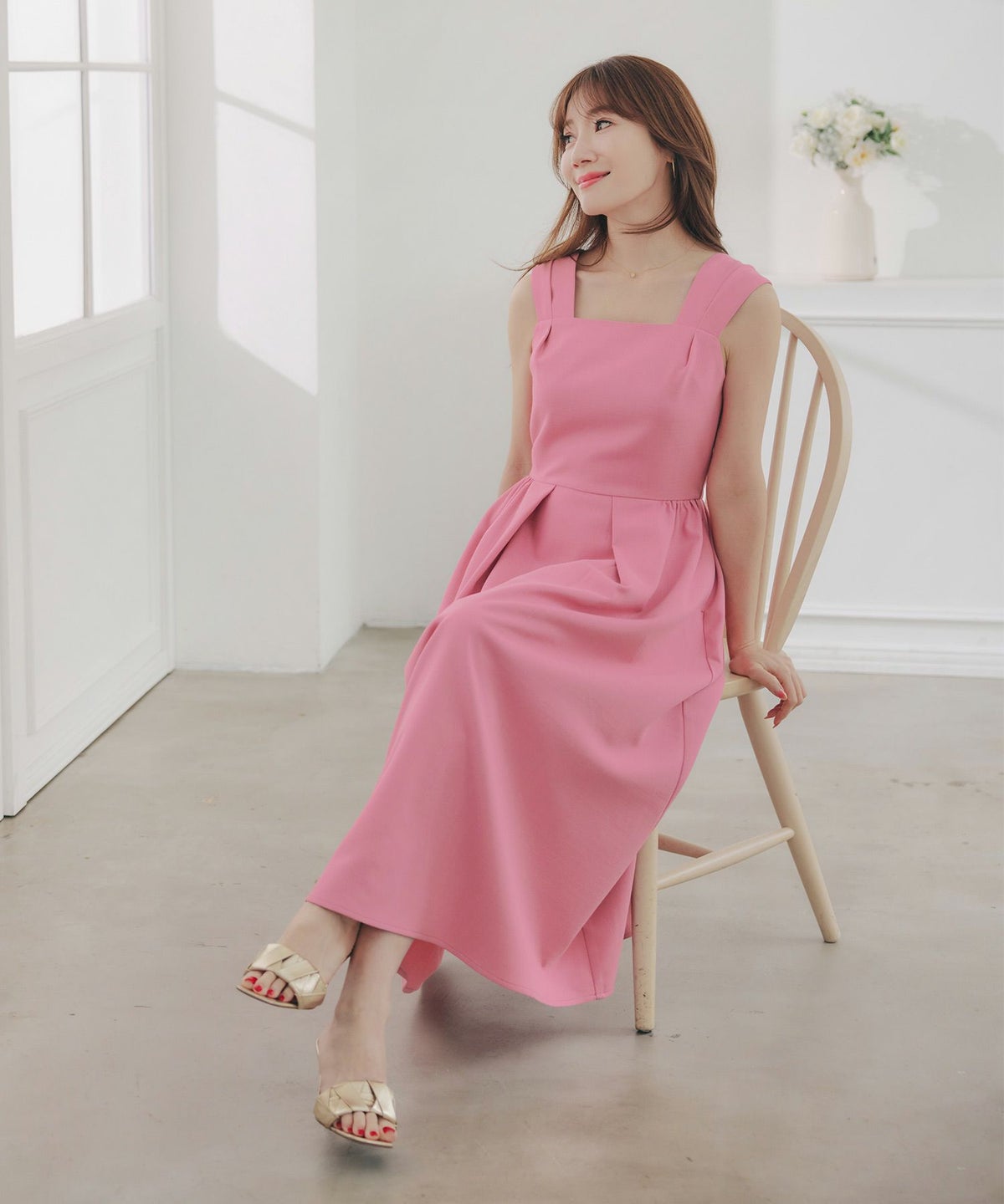 手洗い可ノースリーブフレアオケージョンセレモニーおしゃれフェミニン上品大人可愛いきれいめ夏ジョイントスペース