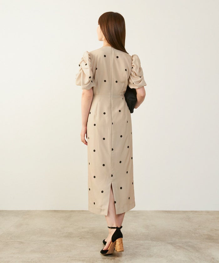 手洗い可Vネックタイトオケージョンセレモニーおしゃれフェミニン上品大人可愛いきれいめ半袖夏柄ジョイントスペース