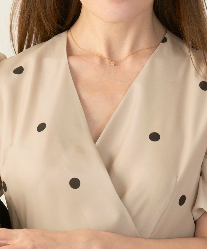 手洗い可Vネックタイトオケージョンセレモニーおしゃれフェミニン上品大人可愛いきれいめ半袖夏柄ジョイントスペース