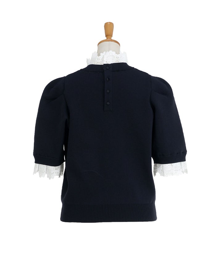 手洗い可ラウンドネック裾リブおしゃれフェミニンオフィス上品大人可愛いきれいめ大人カジュアルジョイントスペース